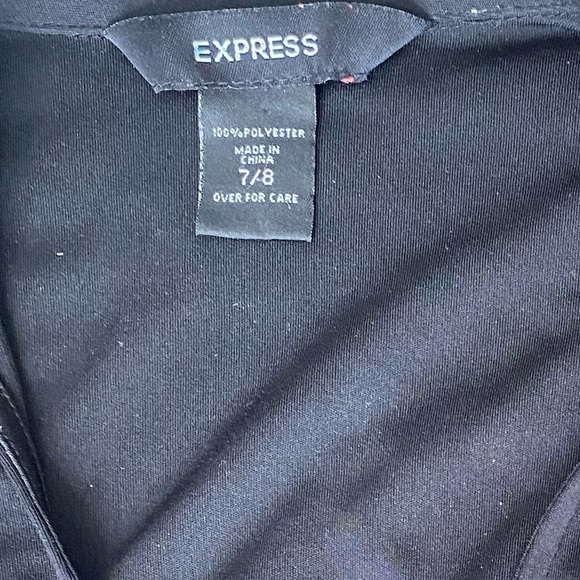 SOLD! Express Black Long Sleeve Collared V-Neck Tie Wrap Midi Dress 7/8 - Picture 16 of 16